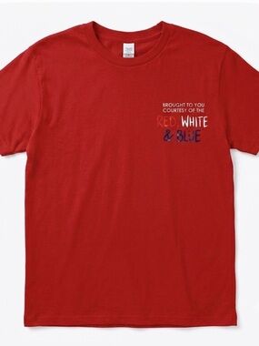 Graphic T-Shirt on Front & Back, Men’s Small, Red